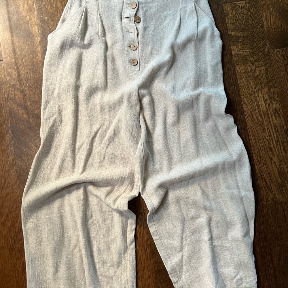 Topshop Cream Relaxed Trousers